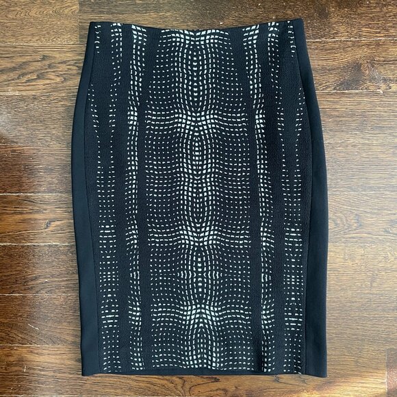 Diane Von Furstenberg DVF Panel Marta Black & White Pencil Skirt-Sz.2 - Picture 1 of 10